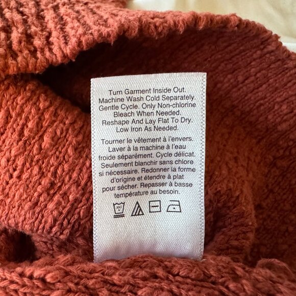 Coldwater Creek 100% Slub Cotton Rust Short Sleeve Sweater, size XL - Picture 10 of 10